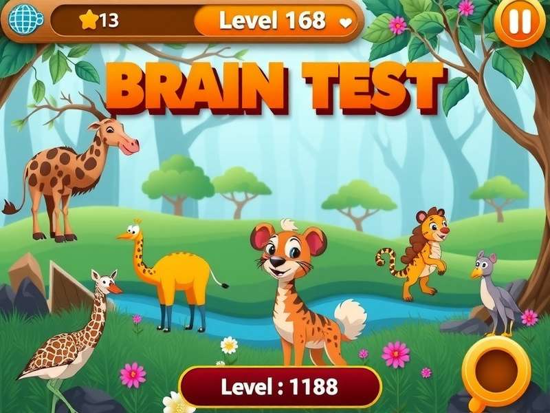Brain Test Level 168 में जानवरों को ढूंढते हुए स्क्रीनशॉट