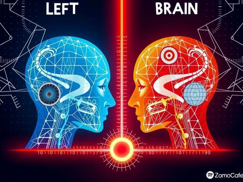 Illustration comparing left brain logic and right brain creativity