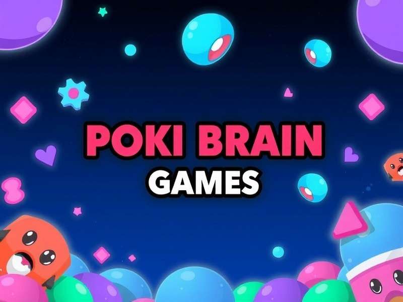 Collage of Brain Test game levels on Poki platform showing various puzzles