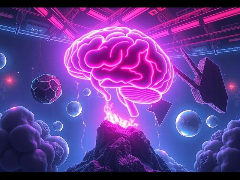 Illustration of a human brain highlighting the left hemisphere with puzzle pieces floating around