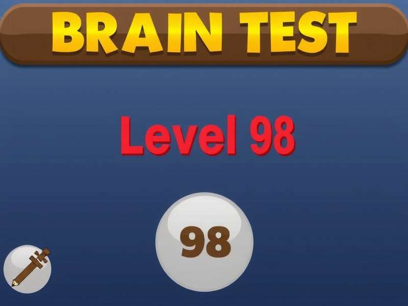 Brain Test Level 98 puzzle screen showing multiple cars