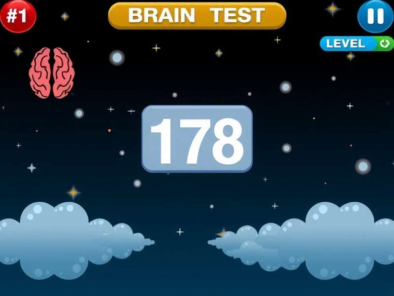 Brain Test Level 178 gameplay screenshot showing a frowning man and various objects