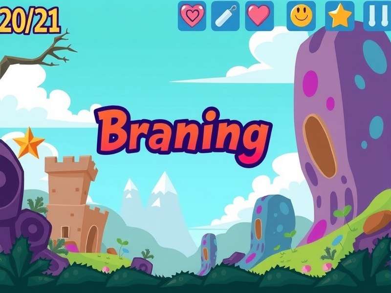 Collage of popular Brain Test puzzles and interface elements