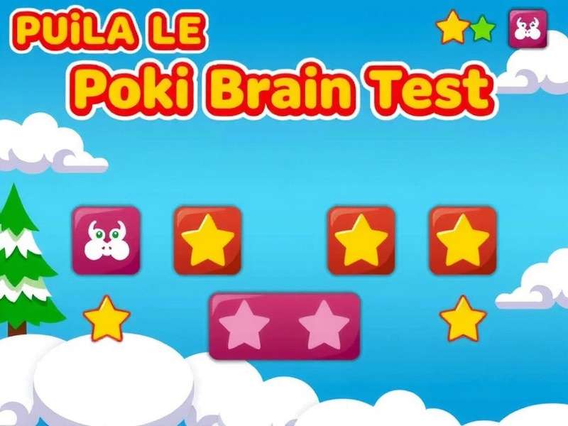 Gameplay screenshot of Poki Brain Test showing a tricky puzzle