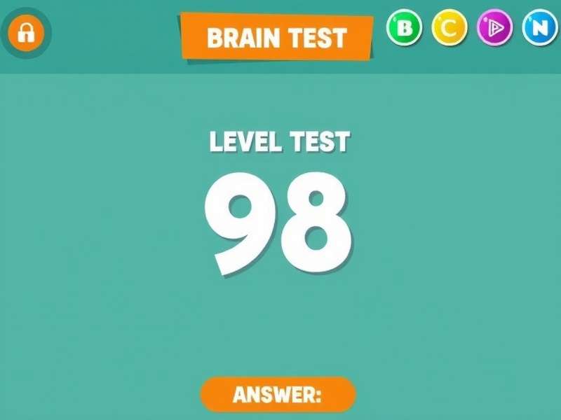 Brain Test Level 98 puzzle screen showing the confusing interface