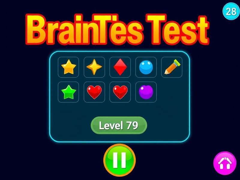 Brain Test Level 79 puzzle screen mockup showing the number 8 and a question mark