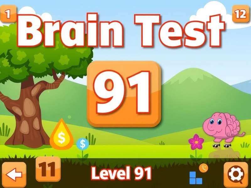 Brain Test Game Level 91 puzzle interface showing the tricky question and interactive elements