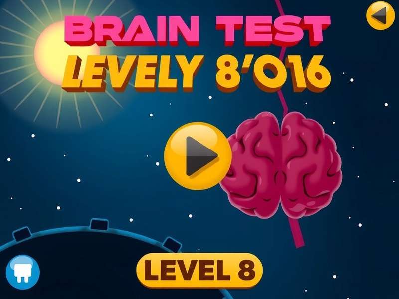 Brain Test Level 8 puzzle screenshot showing the 'tap, hold and drag the biggest object' instruction with objects on screen