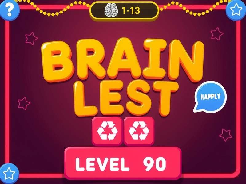 Brain Test Game Level 90 gameplay screenshot showing the tricky puzzle interface with Indian contextual hints