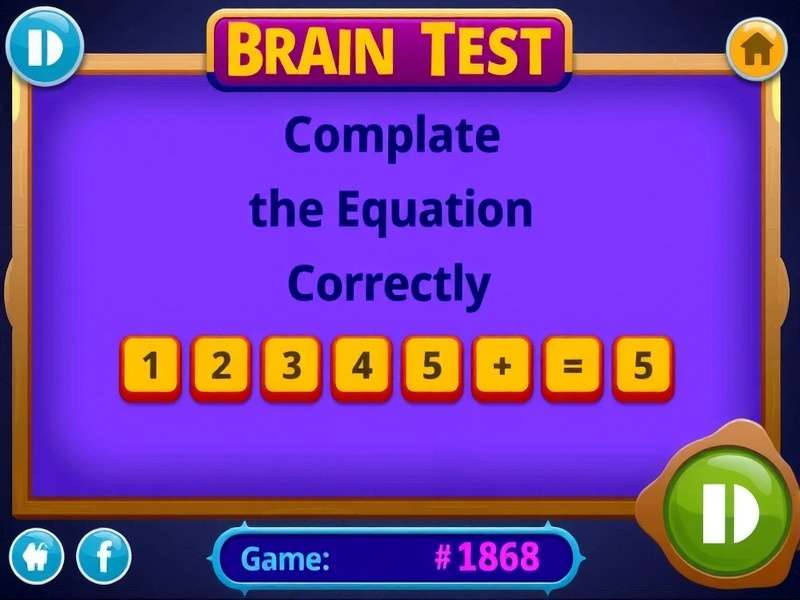 Brain Test Level 168 Complete The Equation Correctly puzzle screenshot showing the equation interface with numbers to drag