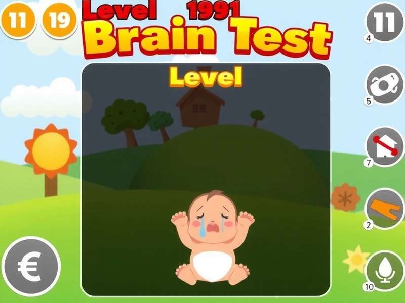 Brain Test Level 191 Baby Crying puzzle scene with baby and interactive objects
