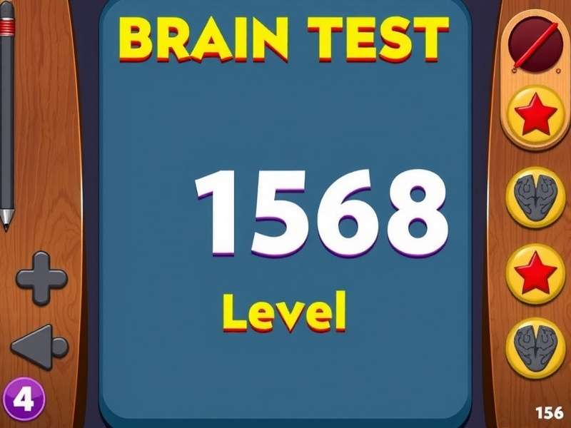 Brain Test 4 Level 158 puzzle scene with interactive elements and solution hints